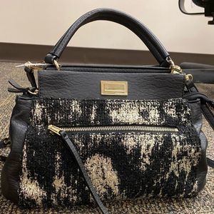 New Juicy Couture gold and black tweed handbag